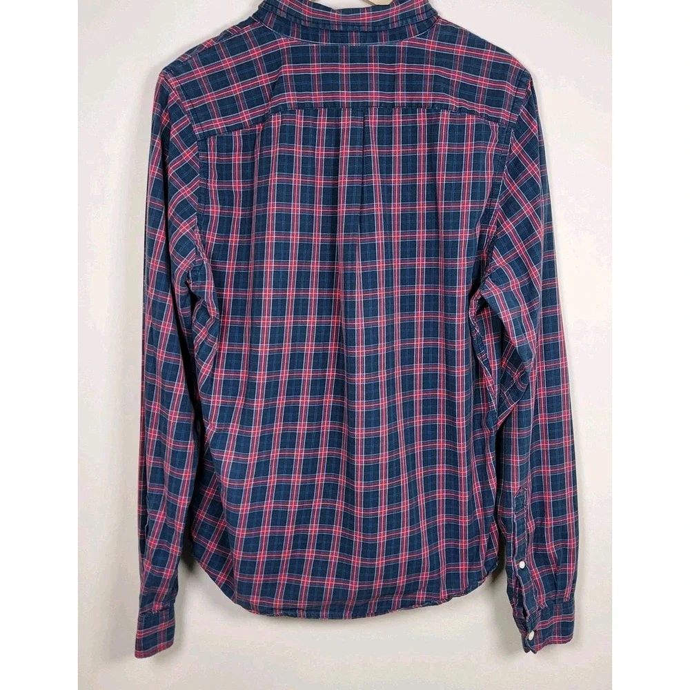 Abercrombie And Fitch Shirt Youth Boys XXL Muscle Button Down Blue Y2K Vintage